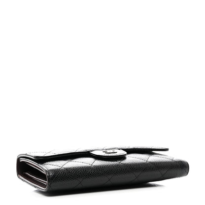 Chanel Caviar Quilted Long Flap Wallet Black 4 of 13