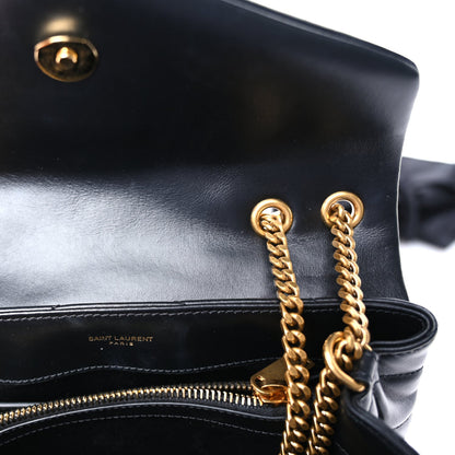 Saint Laurent Calfskin Y Quilted Monogram Small Loulou Chain Satchel Black 5 of 8
