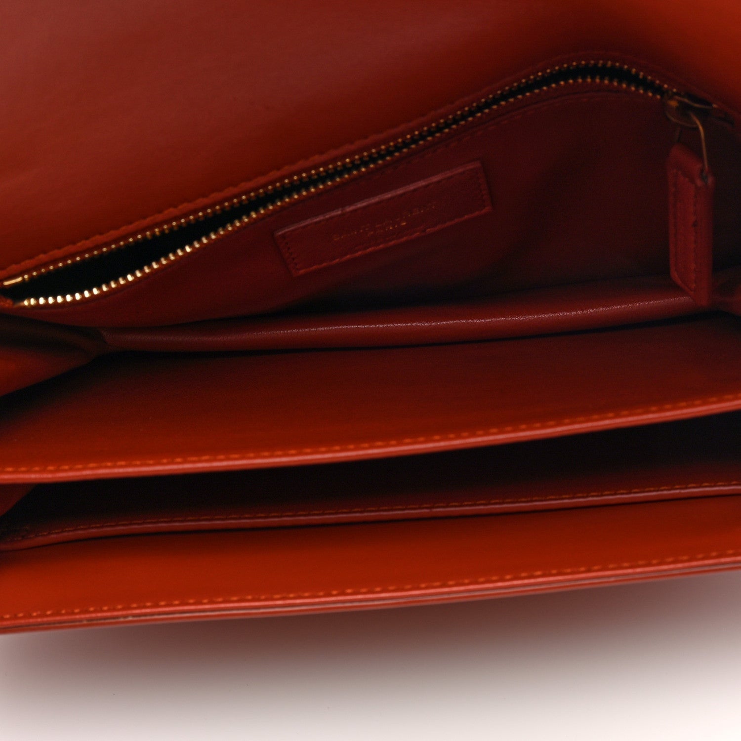 Saint Laurent Smooth Calfskin Le Maillon Satchel Orange 5 of 7