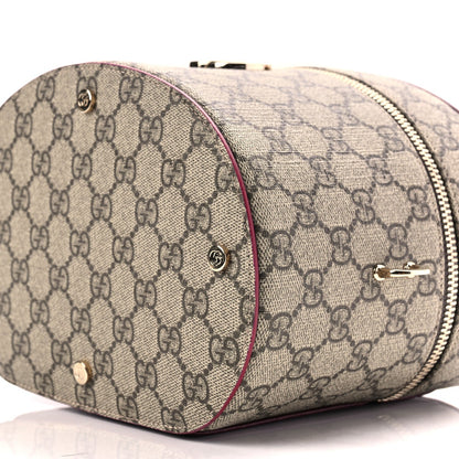 Gucci GG Supreme Monogram Ancora Calfskin Vanity Cosmetic Case Beige Ebony Rosso 8 of 8