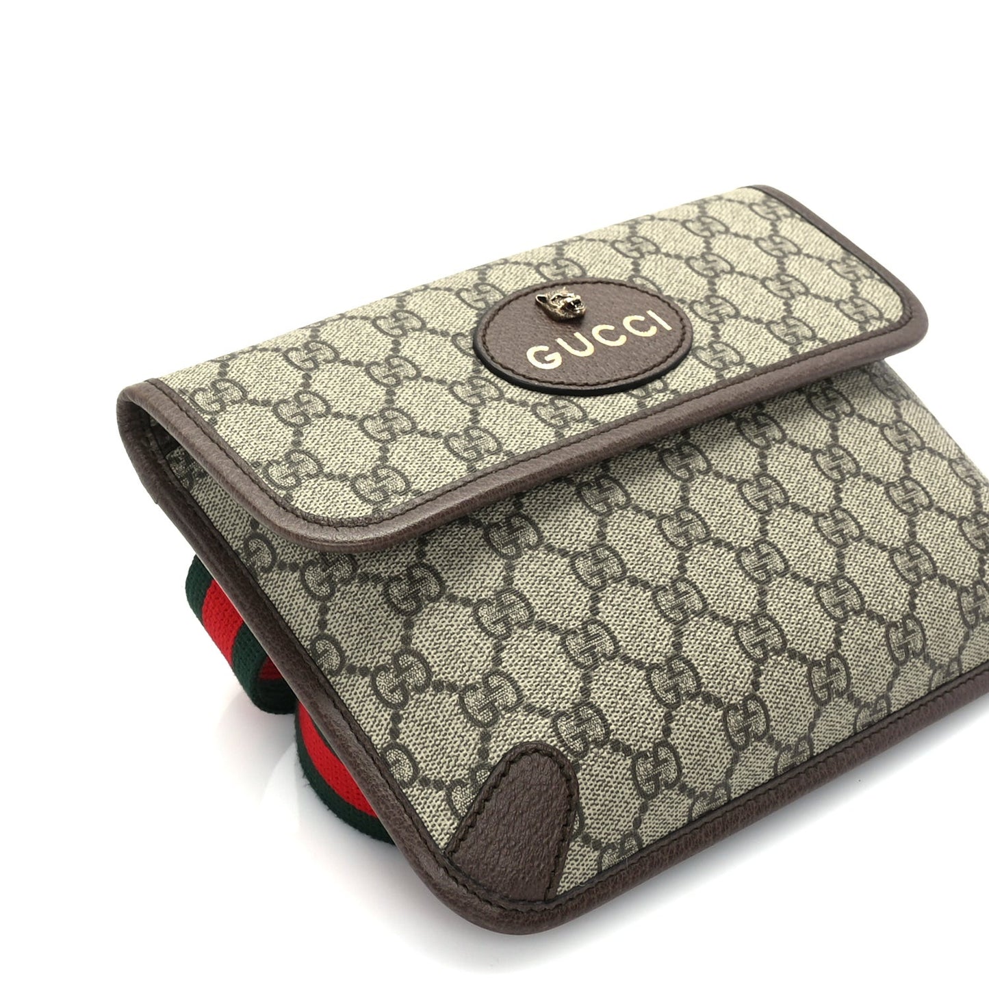 GG Supreme Monogram Neo Vintage Web Belt Bag Brown