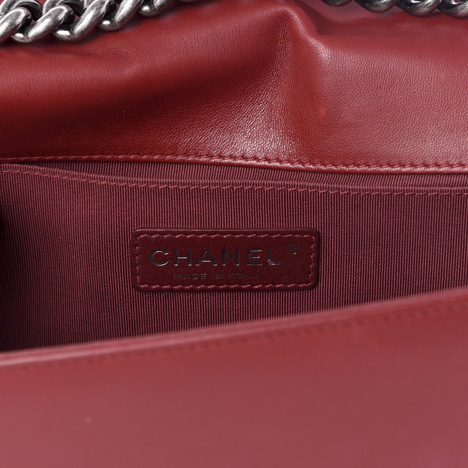 Chanel Lambskin Quilted Medium Boy Flap Dark Red 5 of 10