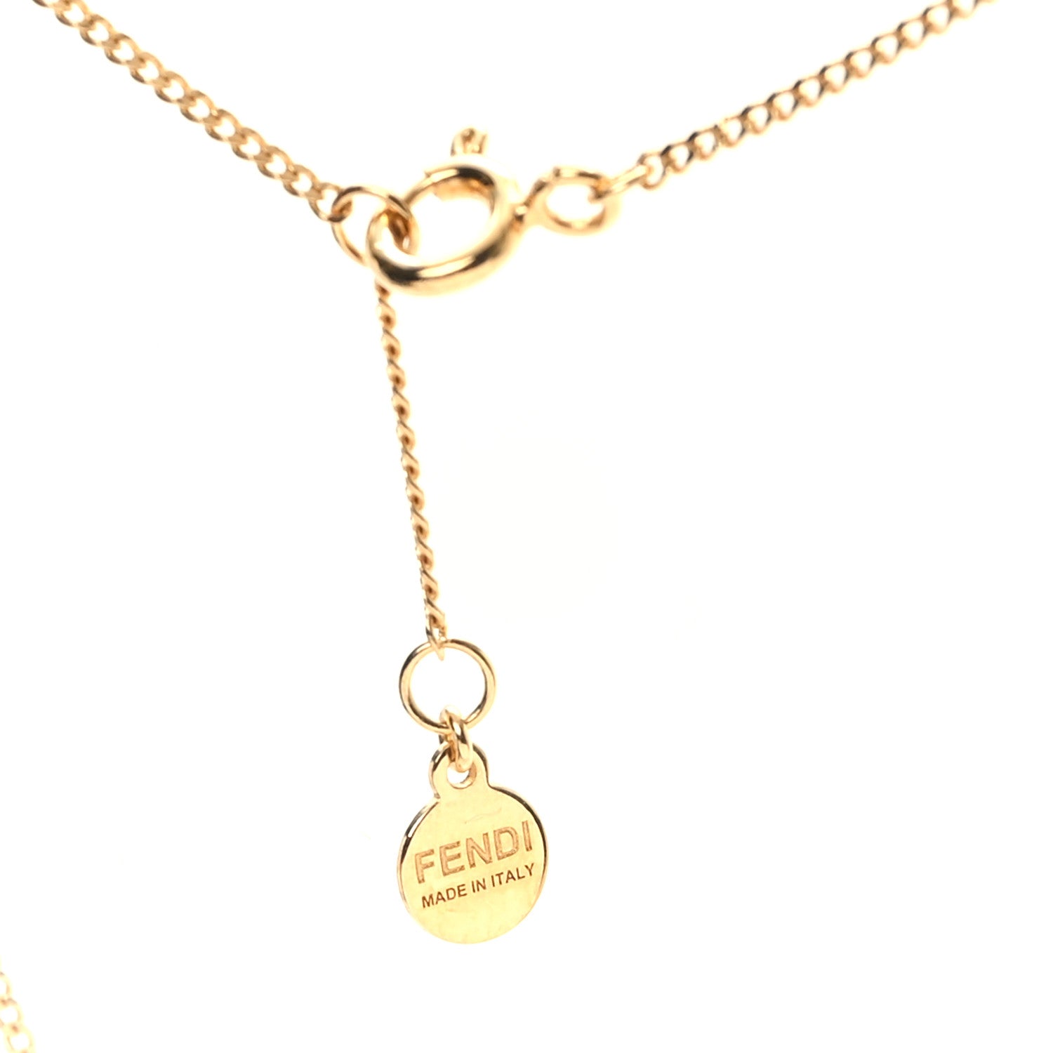 Fendi Metal Karligraphy Necklace Gold 4 of 6