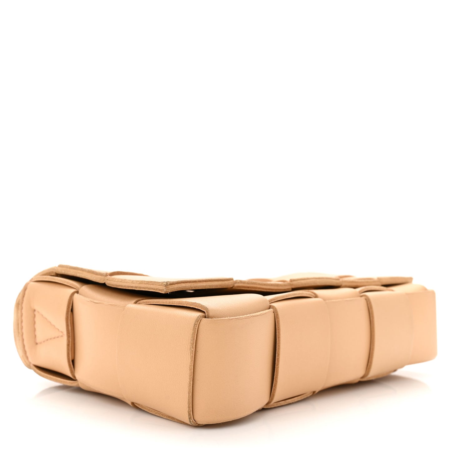 Lambskin Maxi Intrecciato Cassette Crossbody Bag Almond