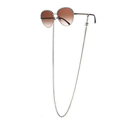 Chanel Chain Pantos Sunglasses 4242 Gold Brown 2 of 8