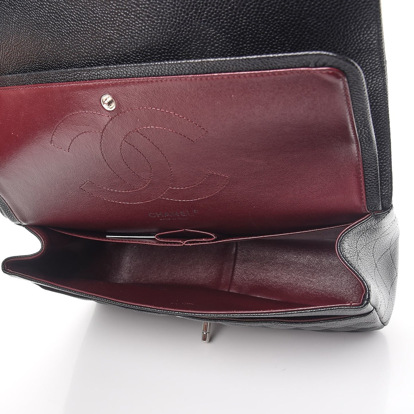 Caviar Quilted Jumbo Double Flap Black