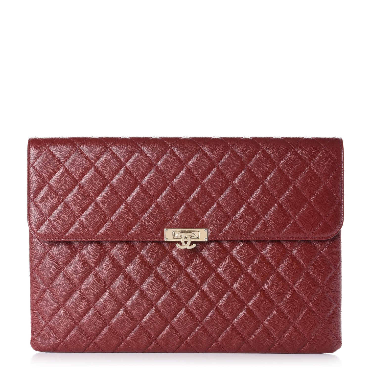 Chanel Caviar Quilted Large Golden Class Pouch Dark Red 1 of 8