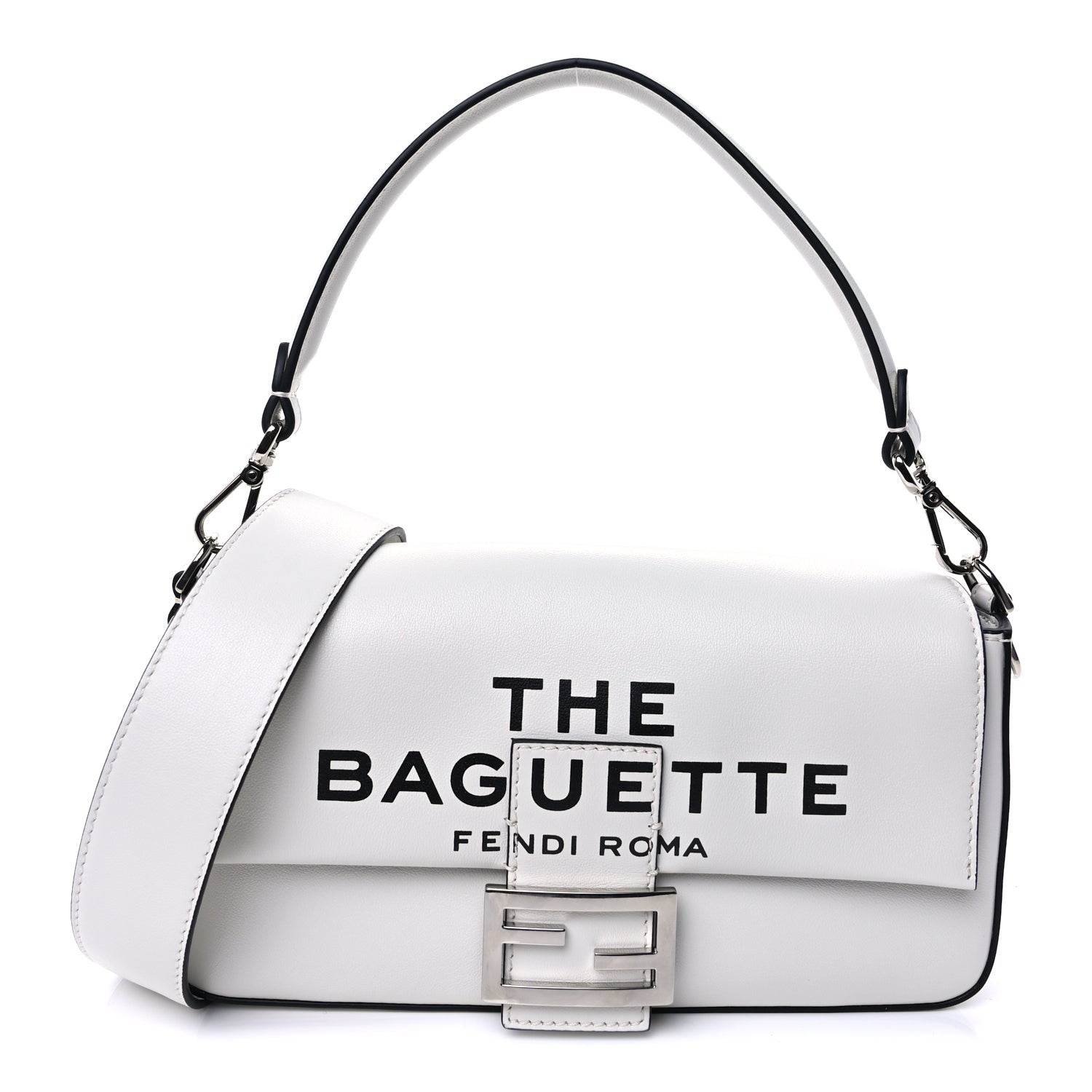Fendi X MARC JACOBS Nappa Logo Medium Baguette White 1 of 8