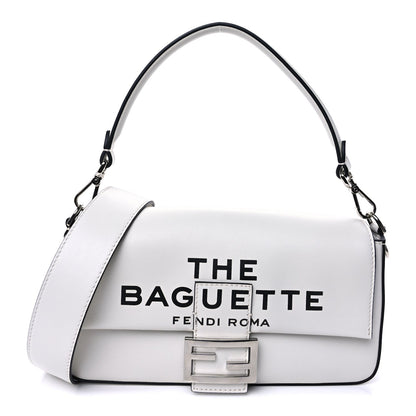 Fendi X MARC JACOBS Nappa Logo Medium Baguette White 1 of 8