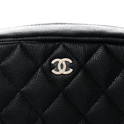 Chanel Caviar Quilted Curvy Pouch Cosmetic Case Black 8 of 11