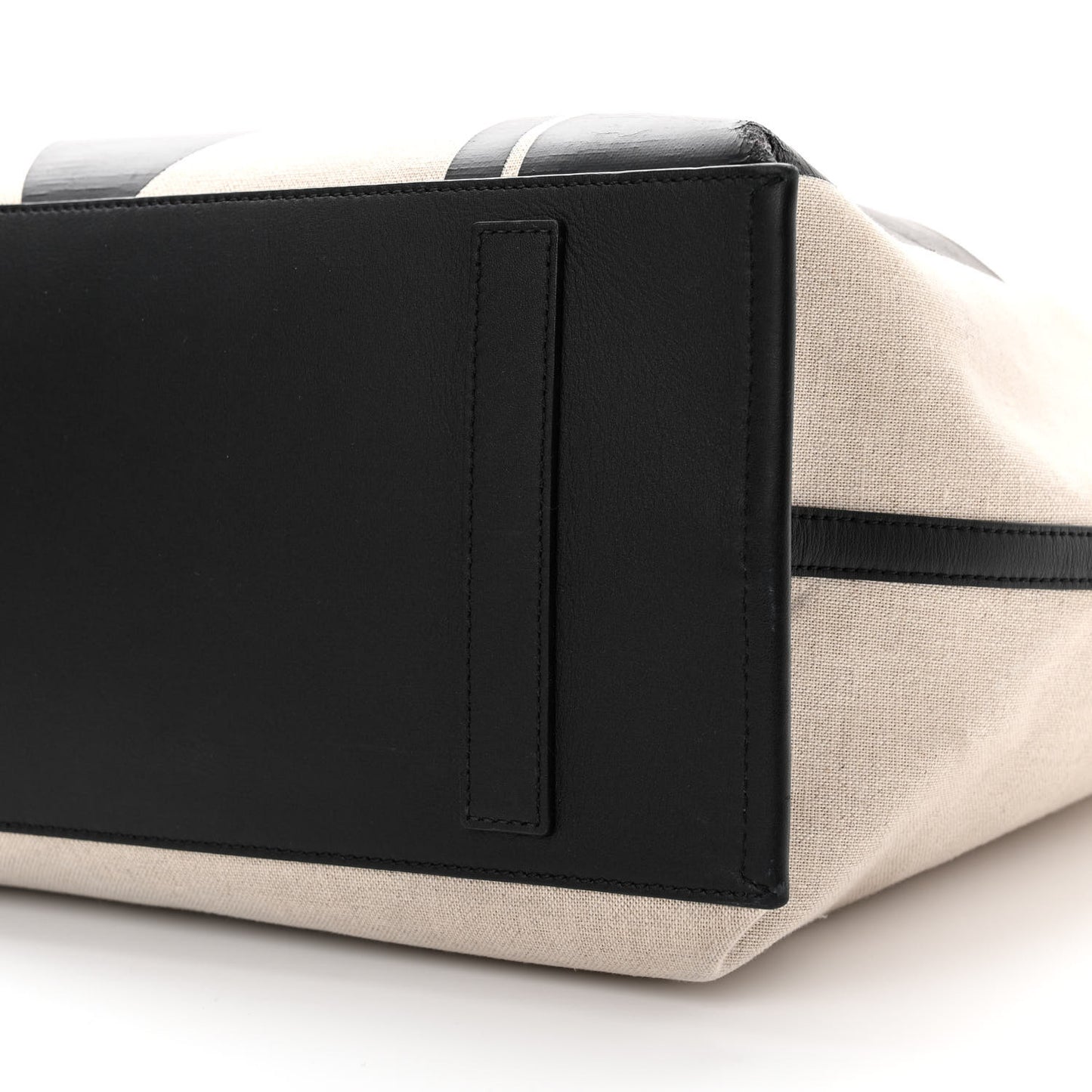 Canvas Glitch Logo Medium Aren Shopper Tote Black White