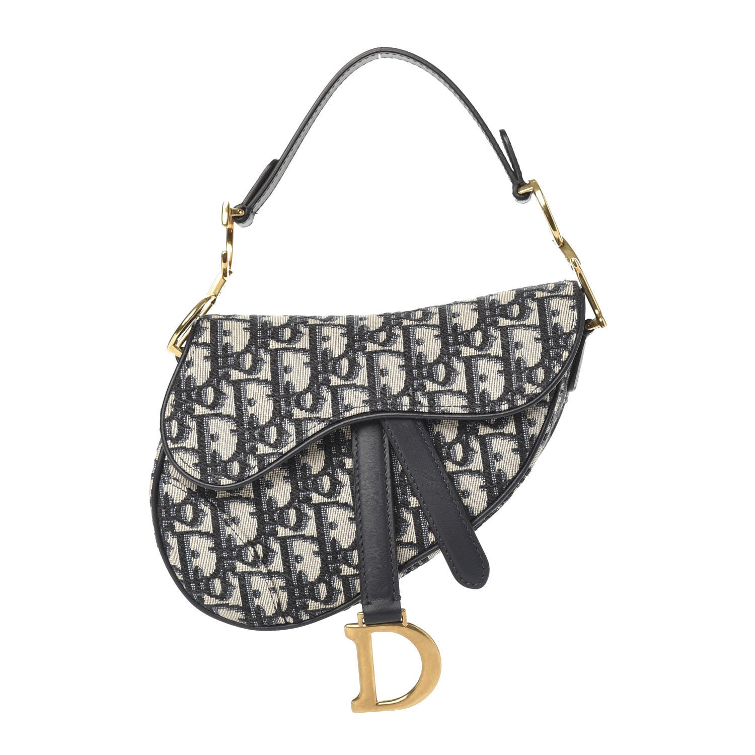 Christian Dior Oblique Mini Saddle Bag Blue 1 of 10