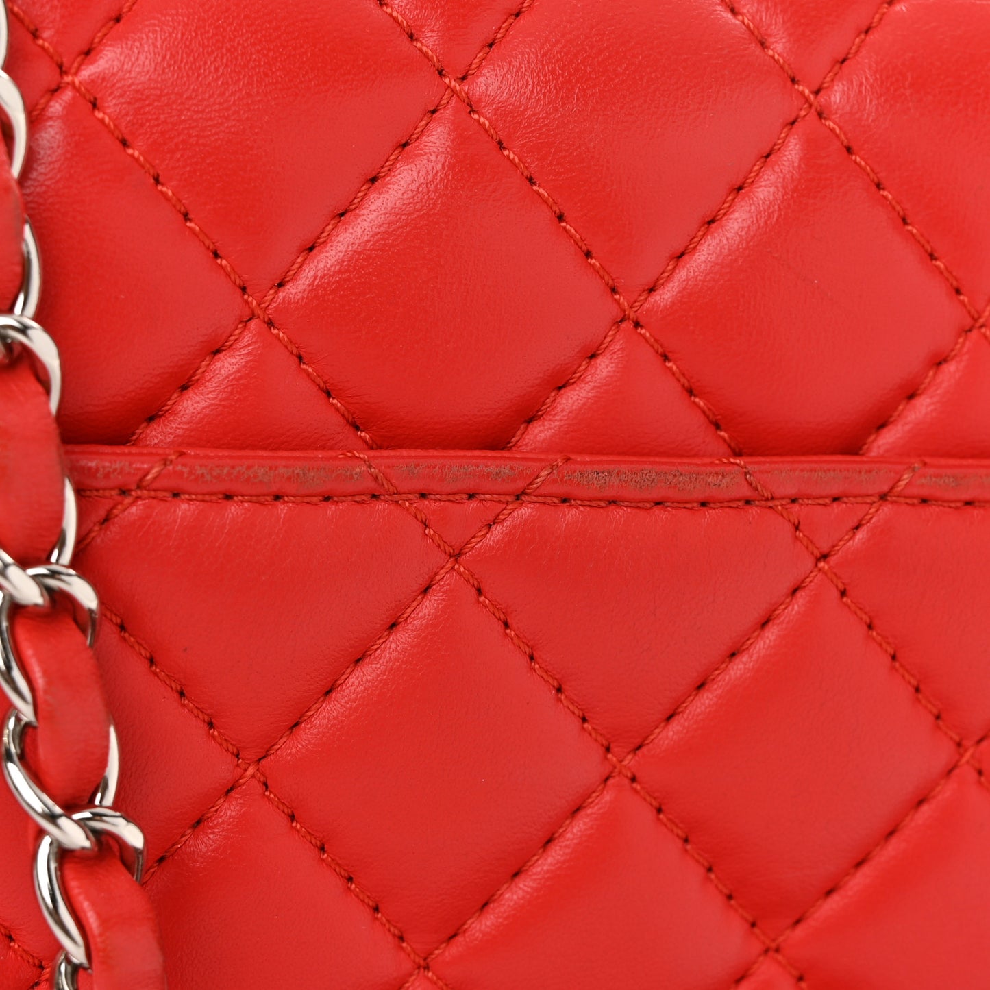 Lambskin Quilted Small Geometric Flap Red
