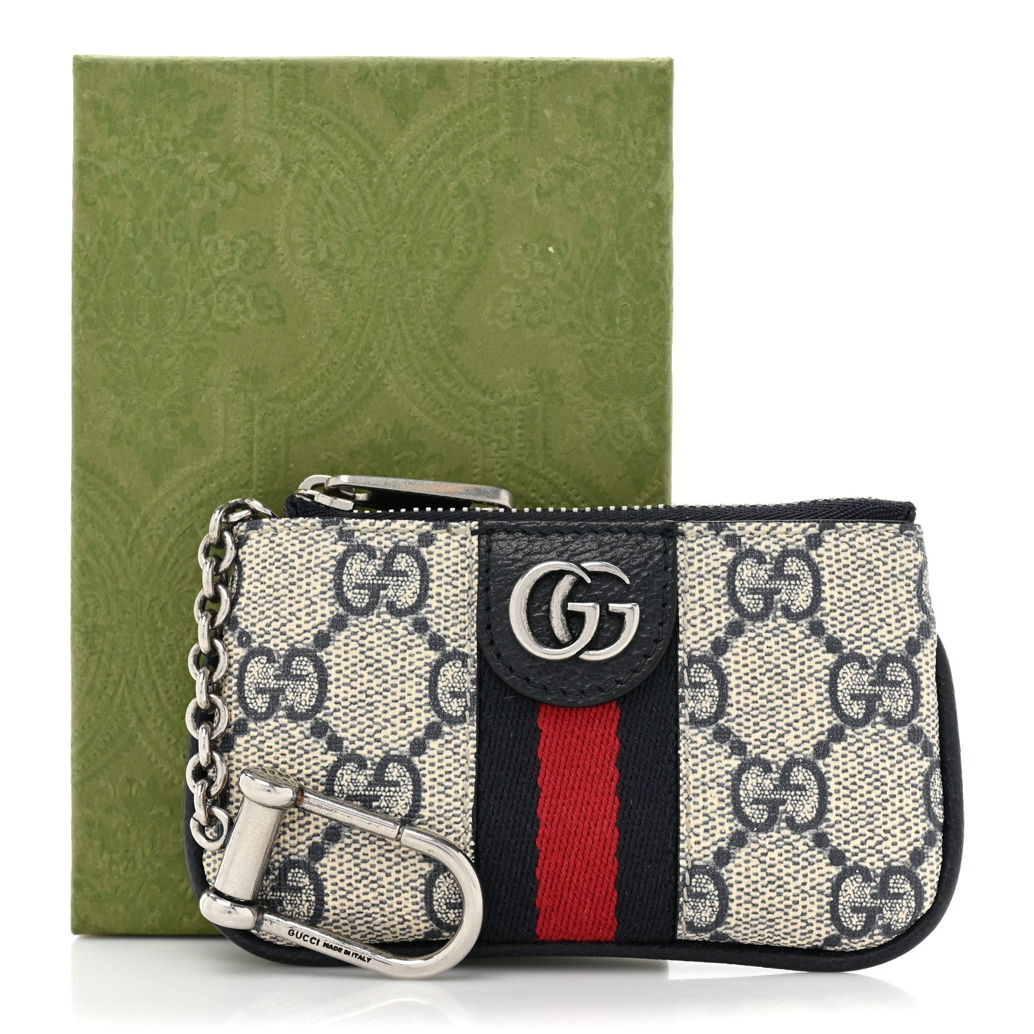 Gucci GG Supreme Monogram Web Ophidia Key Case Beige Blue 10 of 10