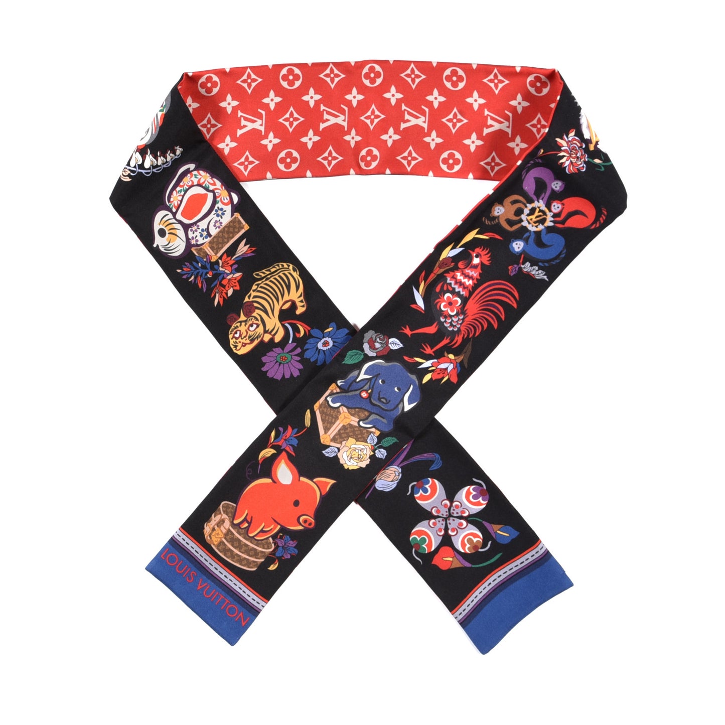 Silk Monogram Superstition Bandeau Black