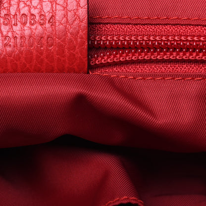 Gucci Nylon Monogram Double Buckle Flap Messenger Bag Vibrant Red 9 of 11