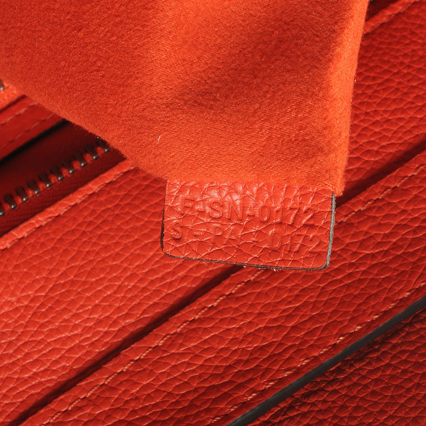 Drummed Calfskin Mini Luggage Bag Vermillion