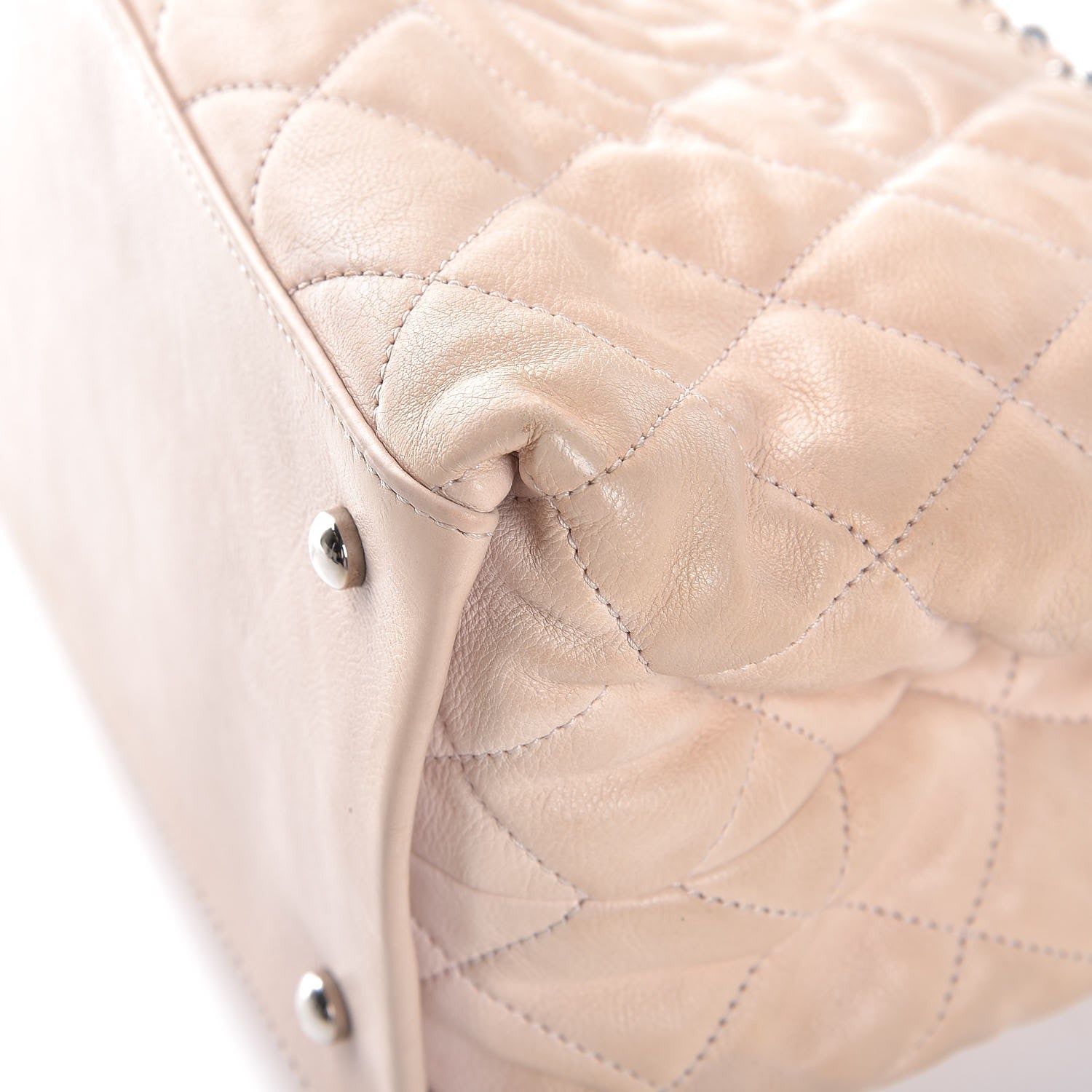 Chanel Lambskin Quilted Mini Chain Me Tote Light Beige 11 of 13