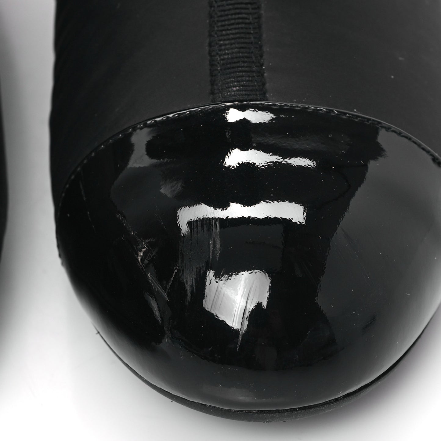 Mixed Fibers Lambskin Patent Calfskin Convertible High Boots 38 Black