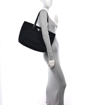 Prada Tessuto Nylon Saffiano Shopping Tote Black 3 of 9
