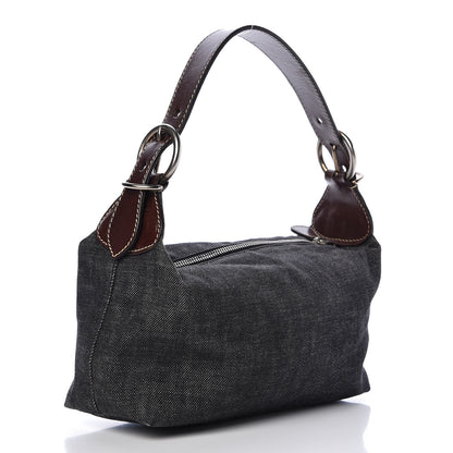 Prada Denim Shoulder Bag Blue 3 of 9