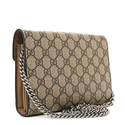 Gucci GG Supreme Monogram Mini Dionysus Chain Wallet Beige Taupe 3 of 13