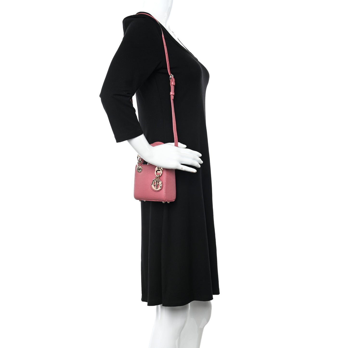 Lizard Micro Lady Dior Pink