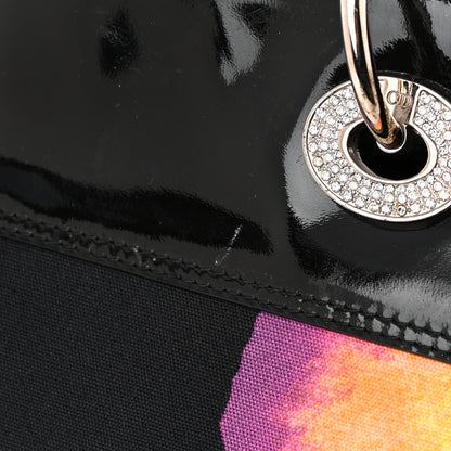 Christian Dior Patent Crystal Embellished Canvas Lips Print Tote Black Multicolor 20 of 26