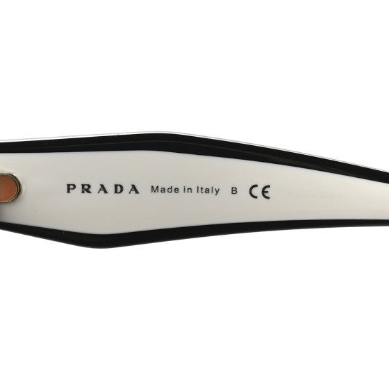 Prada Acetate Sunglasses SPR 14W Black White 6 of 7