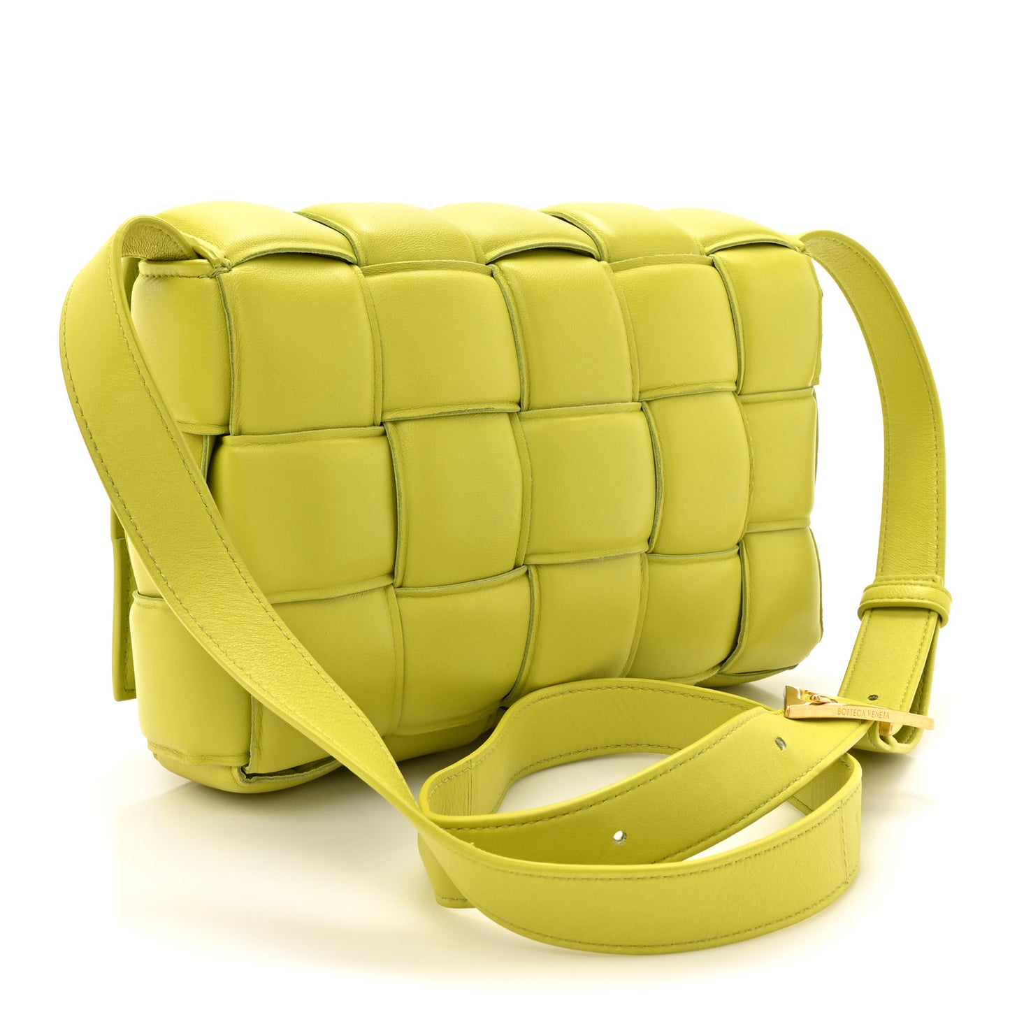 Nappa Maxi Intreccio Padded Cassette Crossbody Bag Kiwi