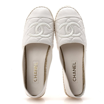 Chanel Lambskin Quilted CC Espadrilles 41 White 2 of 7