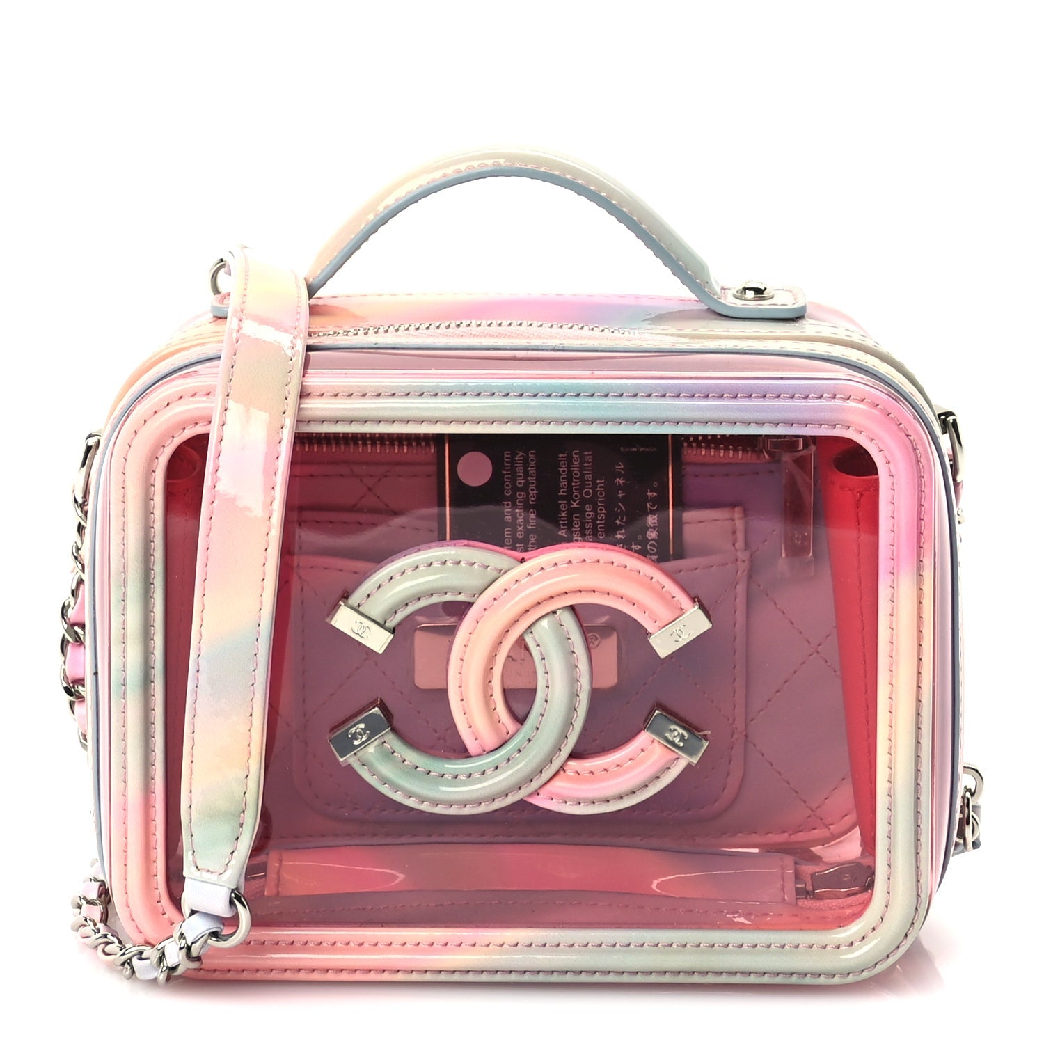Chanel PVC Lambskin Filigree Small CC Filigree Vanity Case Pink Multicolor 1 of 9