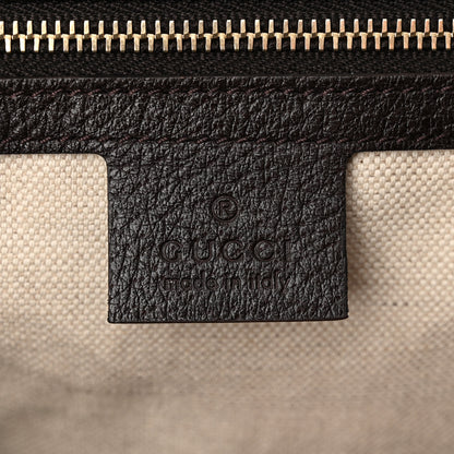 Gucci Monogram Vintage Web Medium Webby Bee Boston Dark Brown 6 of 12