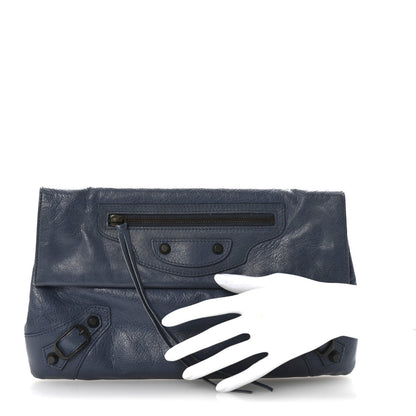 Balenciaga Agneau Classic Hardware Envelope Clutch Bleu Persan 2 of 7