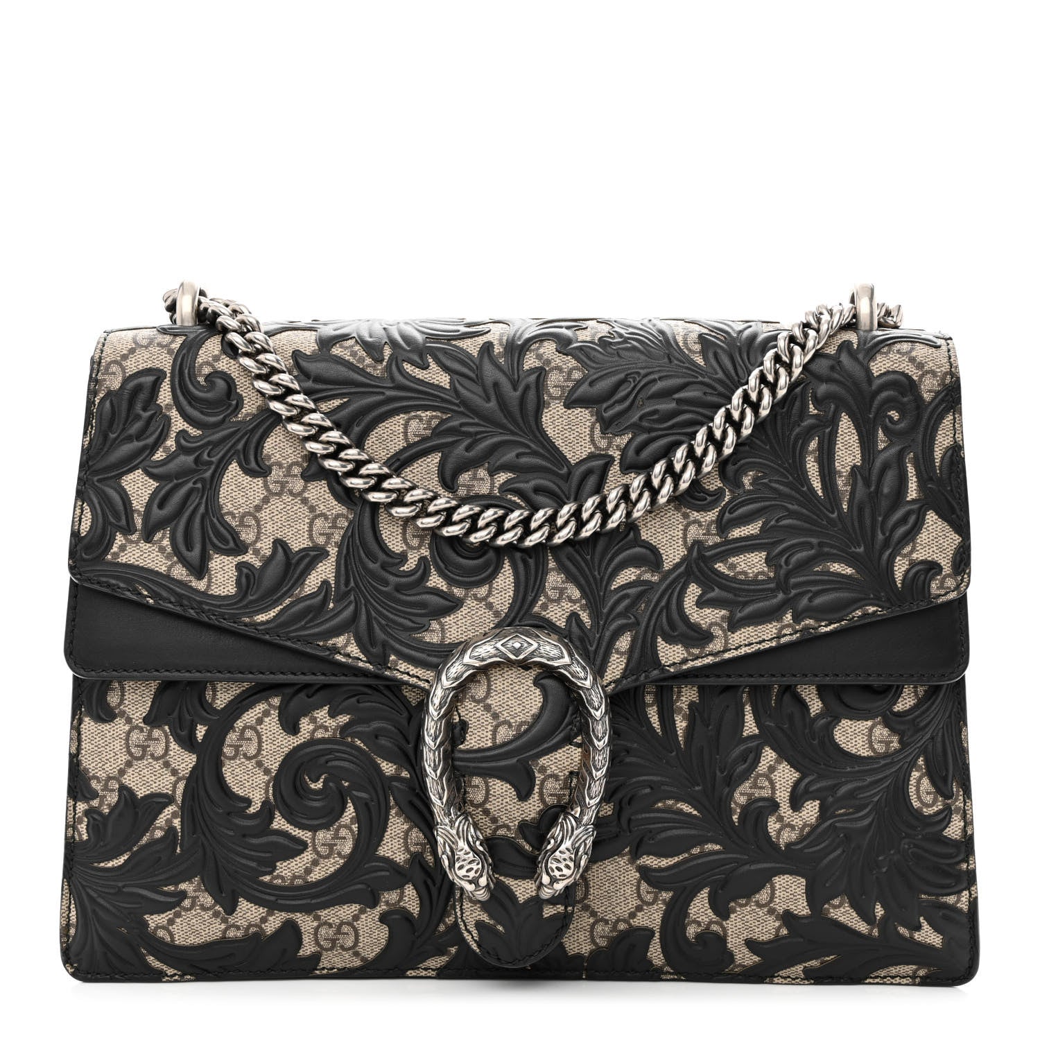 Gucci GG Supreme Monogram Arabesque Medium Dionysus Shoulder Bag Black 1 of 10