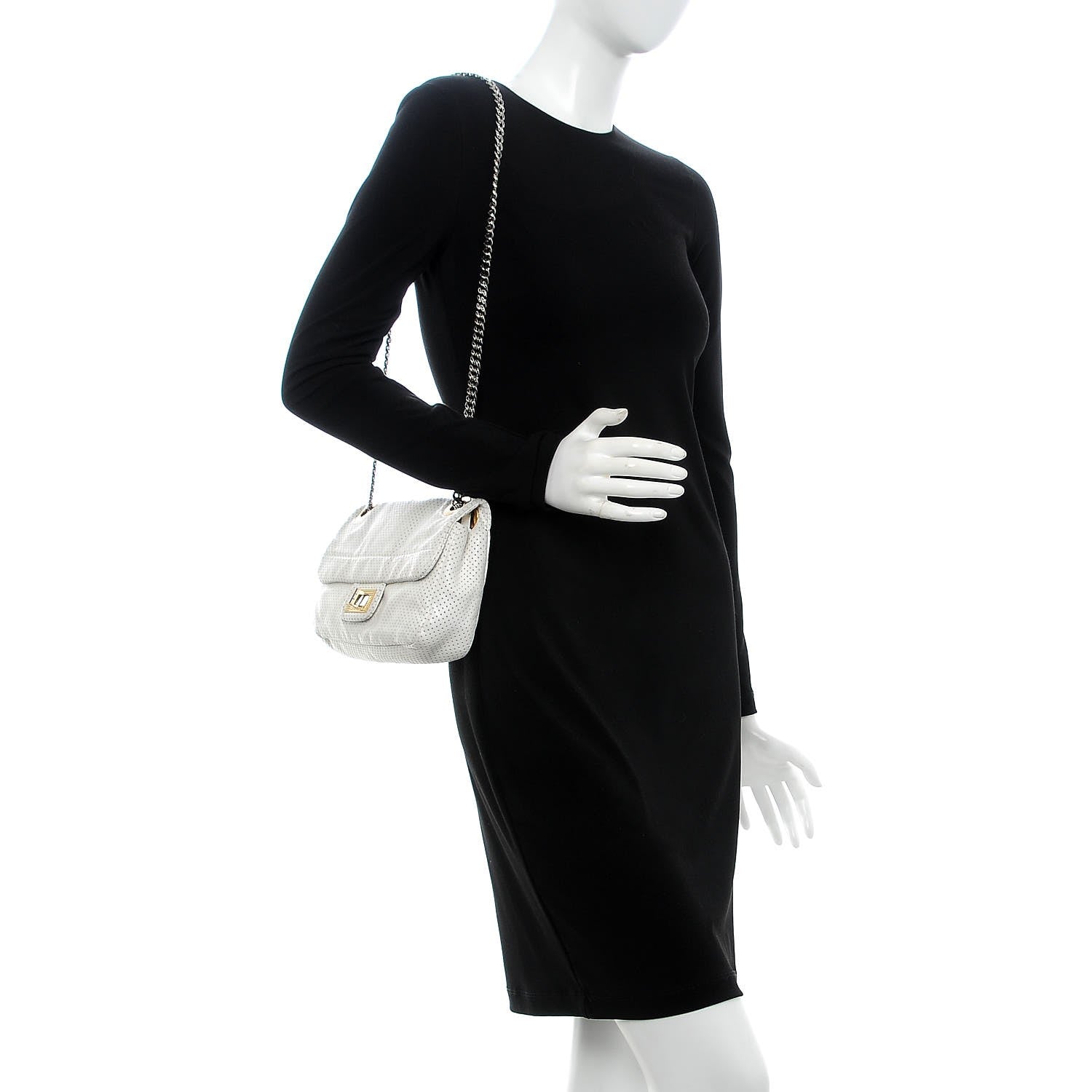 Chanel Lambskin Perforated Drill Flap White 2 of 8