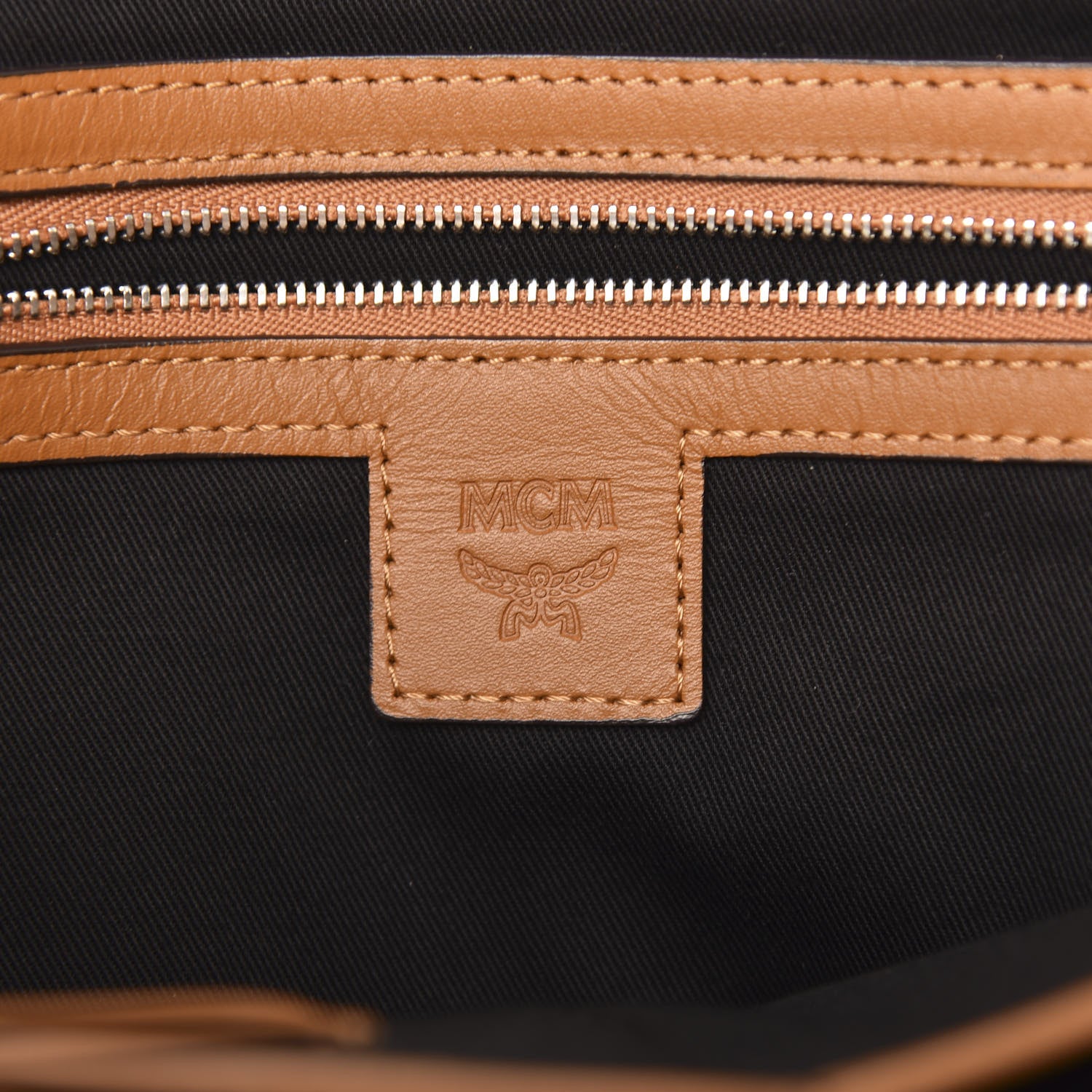 MCM Visetos Medium Anya Shopper Tote Black 6 of 9