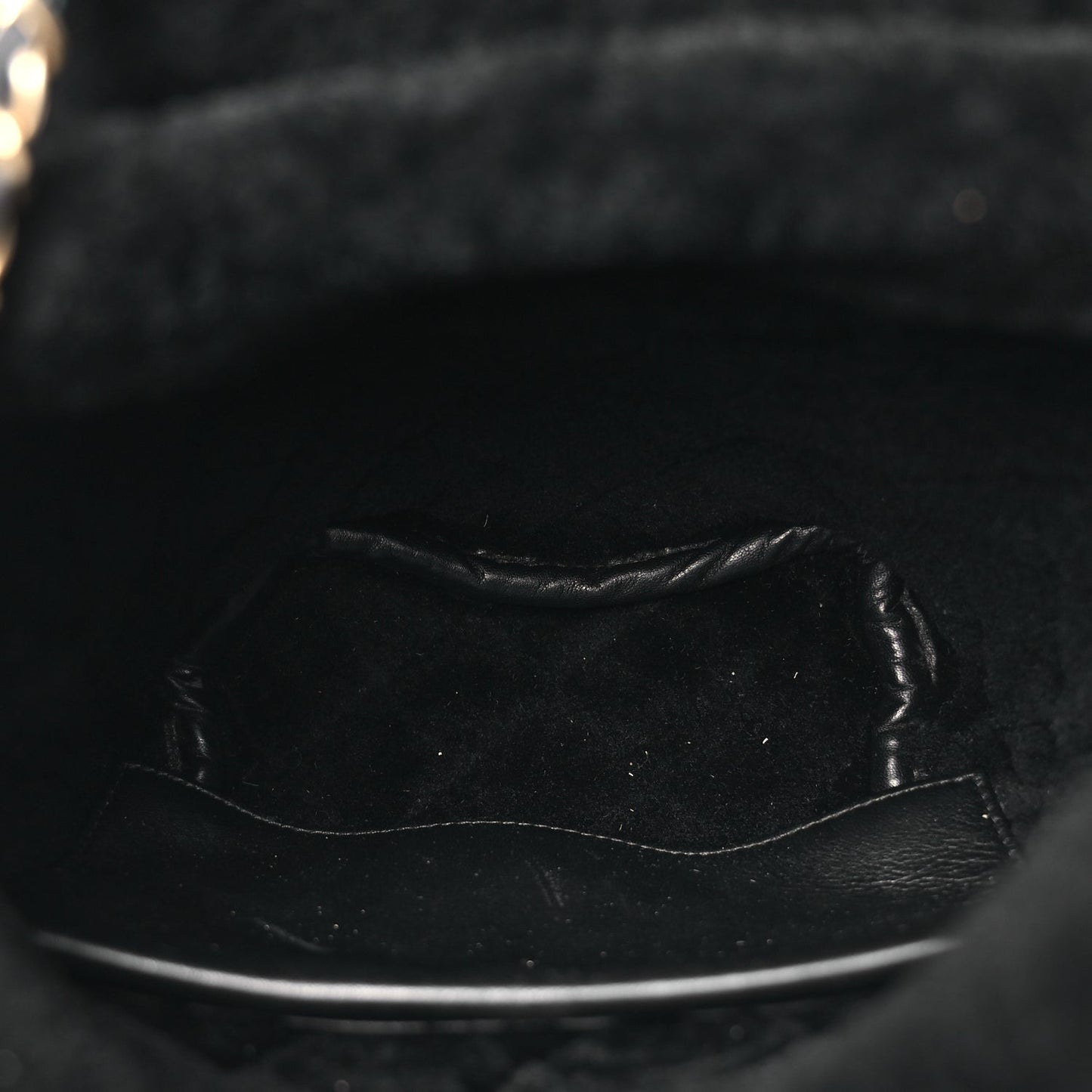 Lambskin Shearling Quilted CC Backpack Black