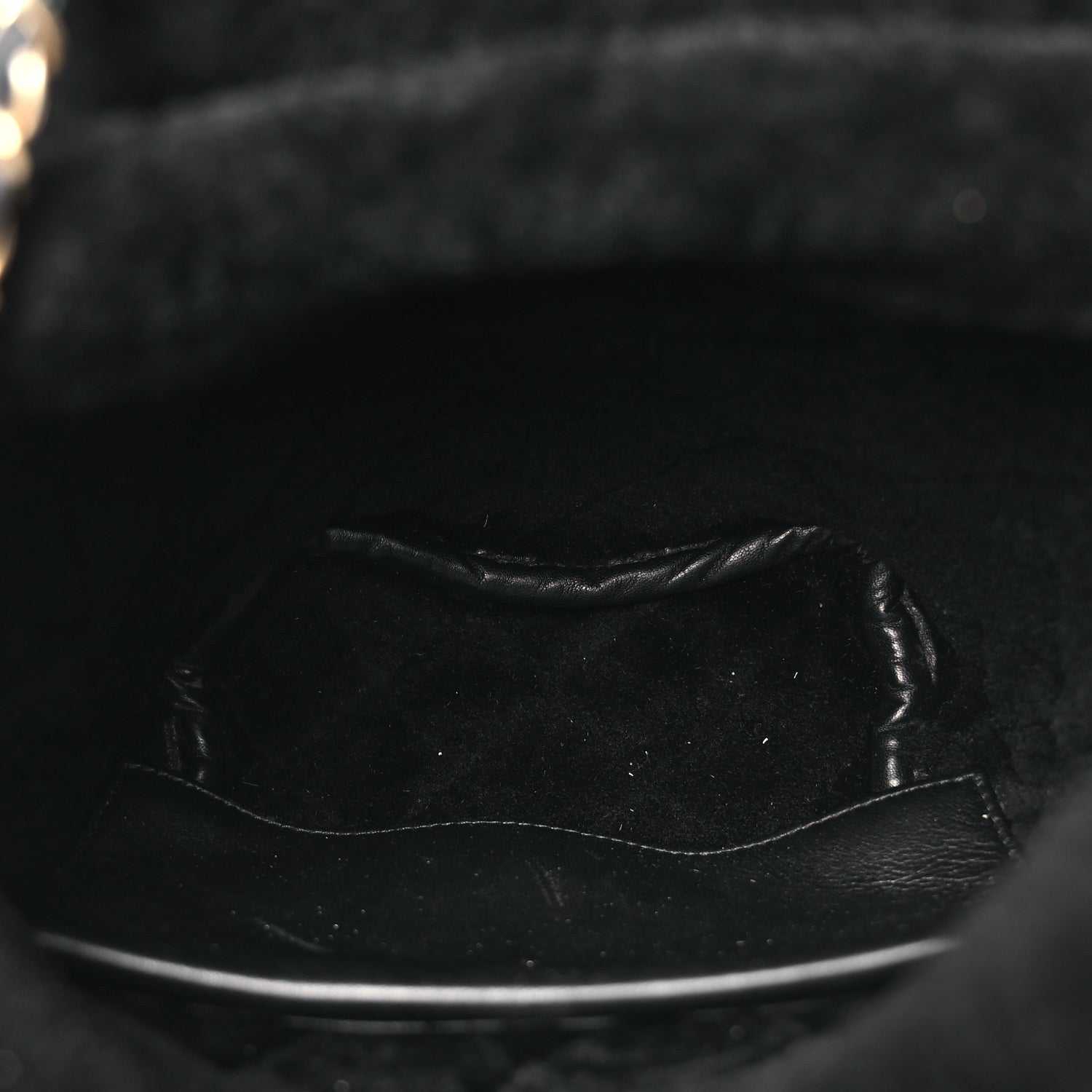 Chanel Lambskin Shearling Quilted CC Backpack Black 4 of 9