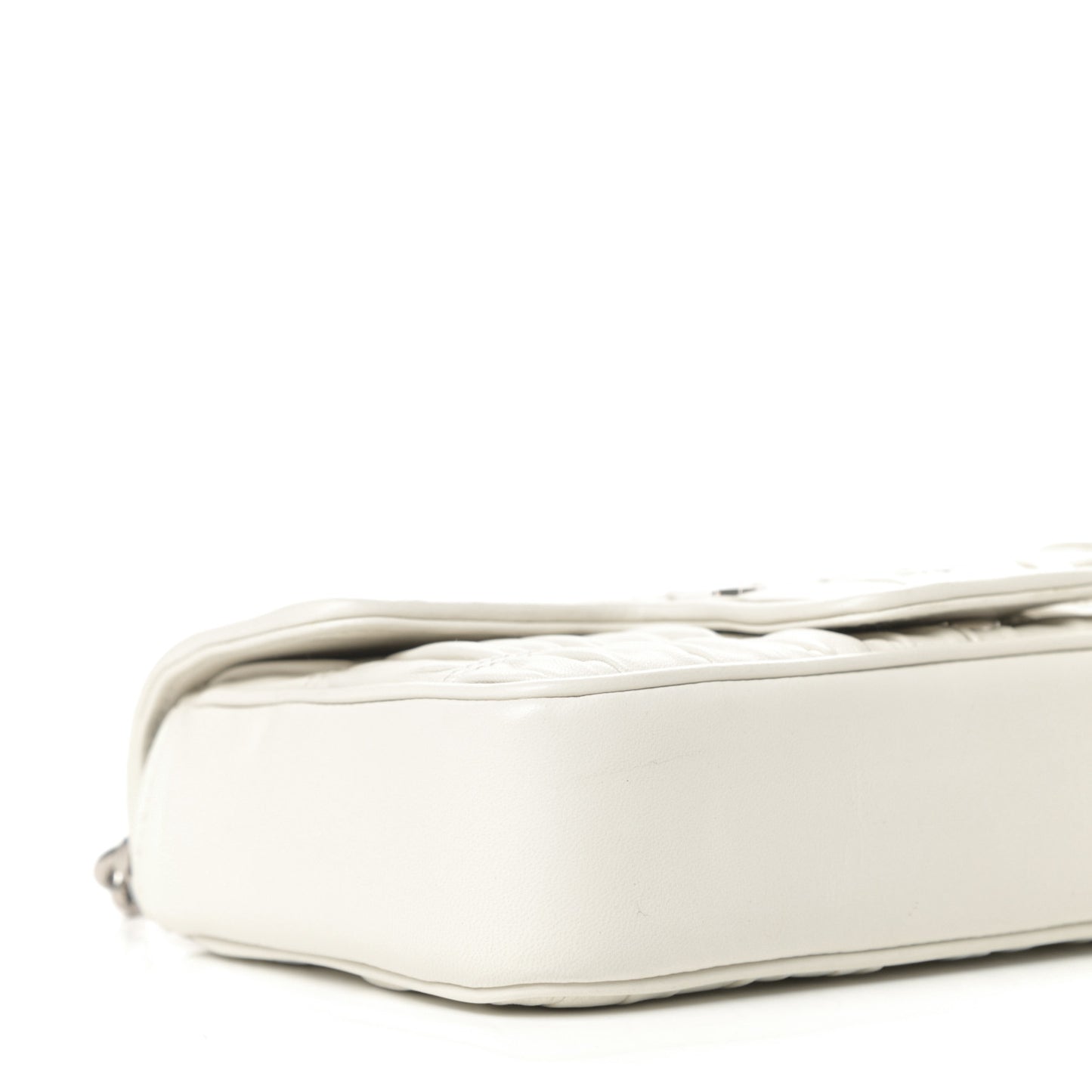 Nappa Gaufre Small Chain Flap Shoulder Bag White