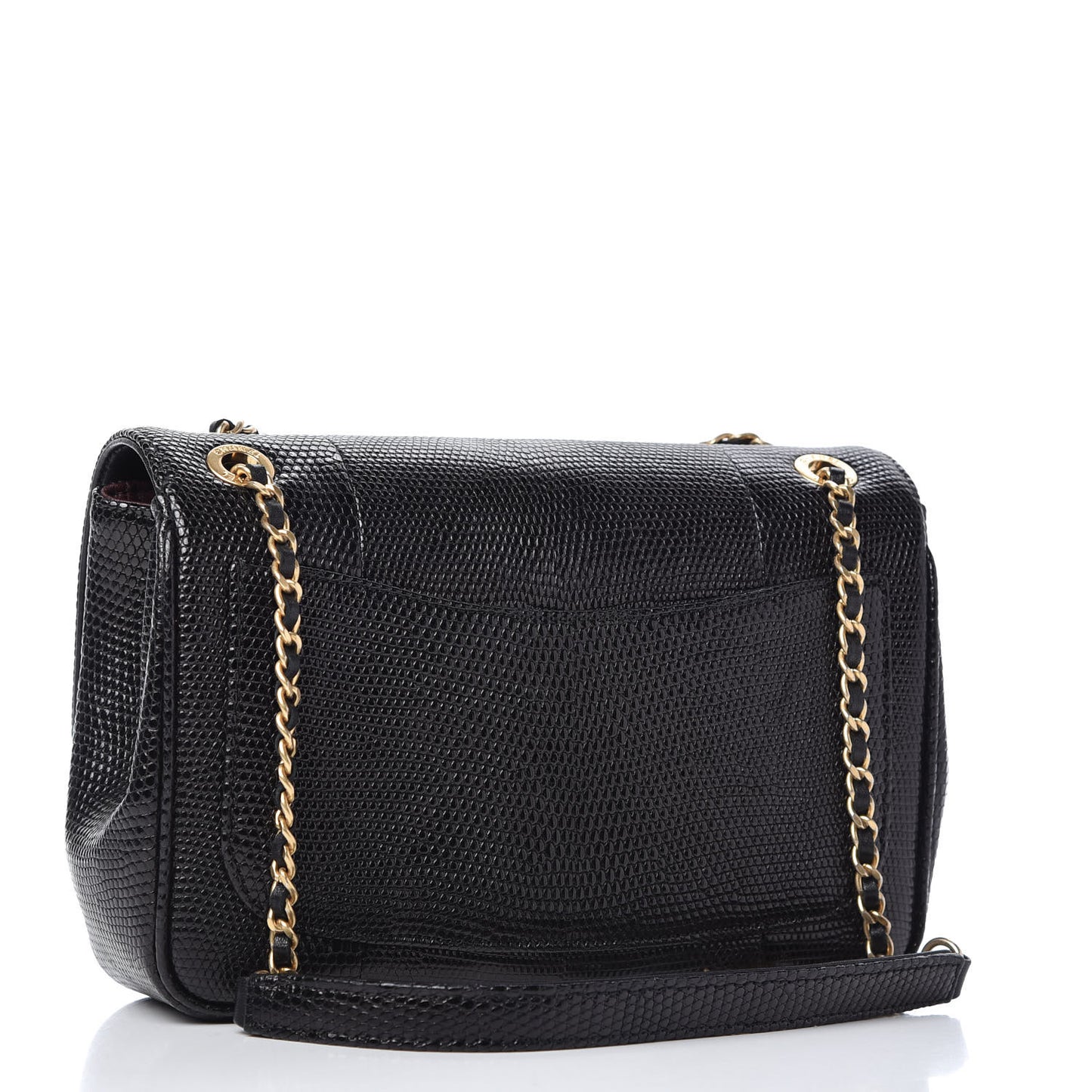 Lizard Coco Vintage Flap Black