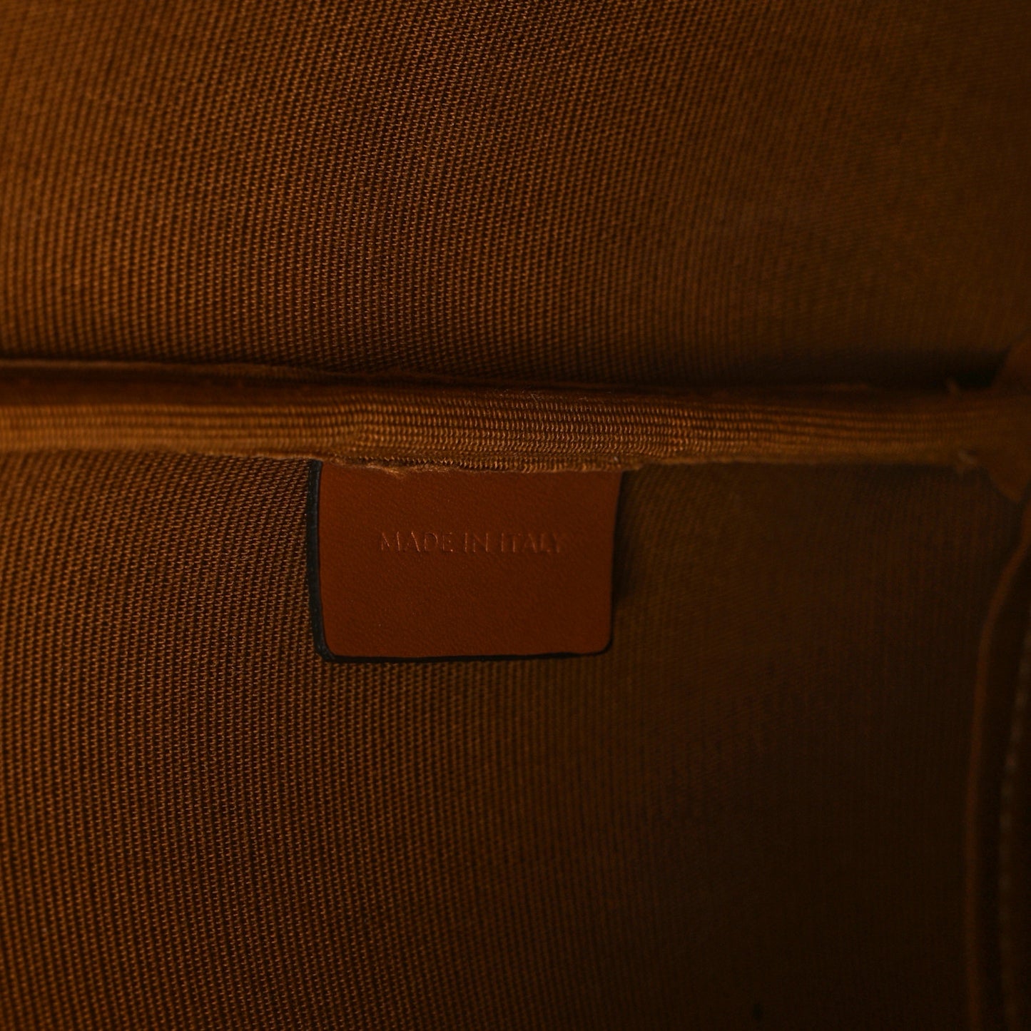 Triomphe Canvas Calfskin Medium Bucket Bag Tan