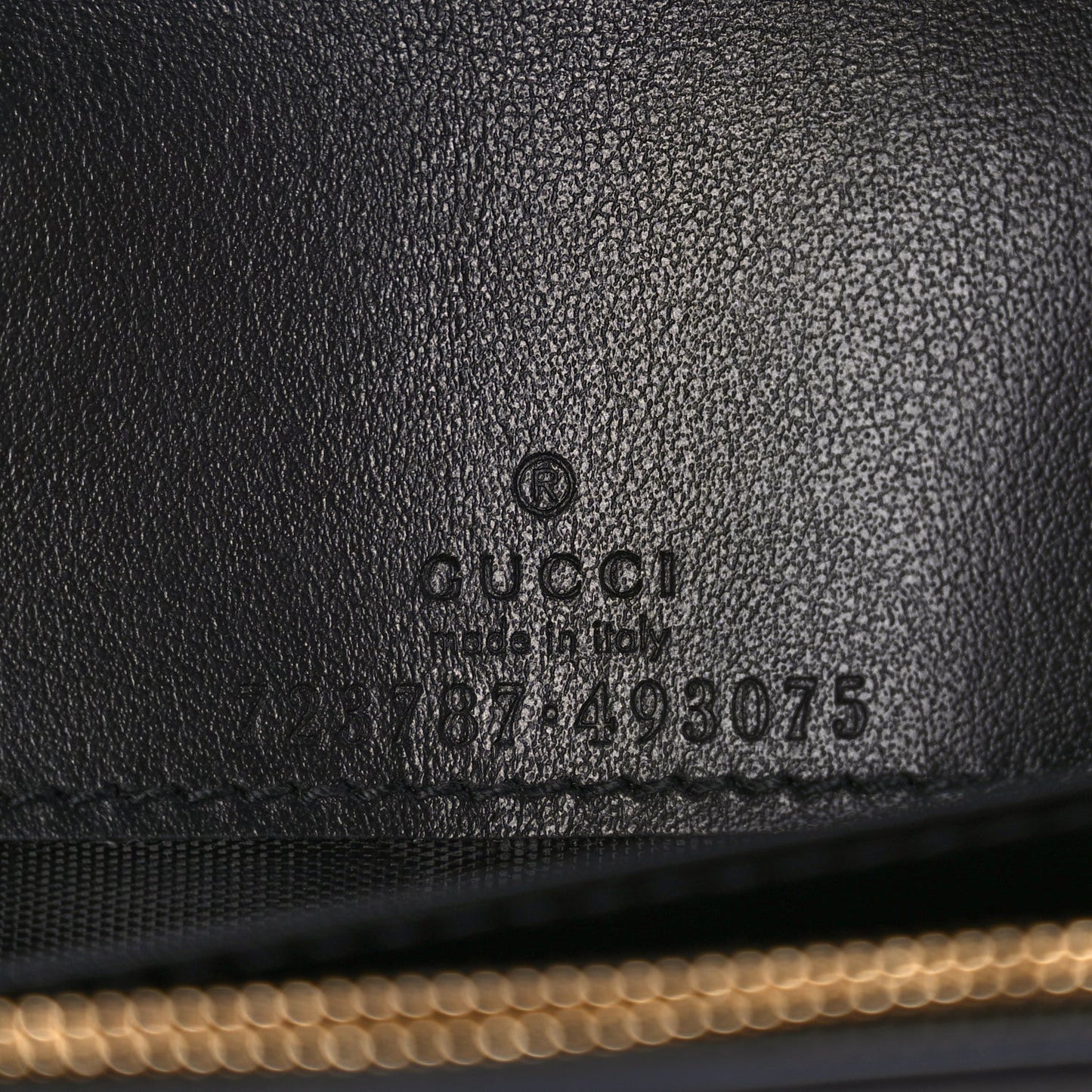 Calfskin GG Matelasse Chain Wallet Black