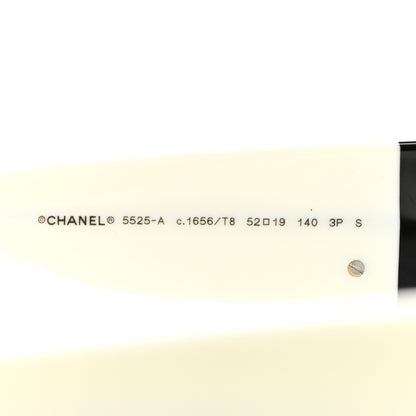 Chanel Acetate Rectangle Sunglasses 5525 Black White 5 of 7