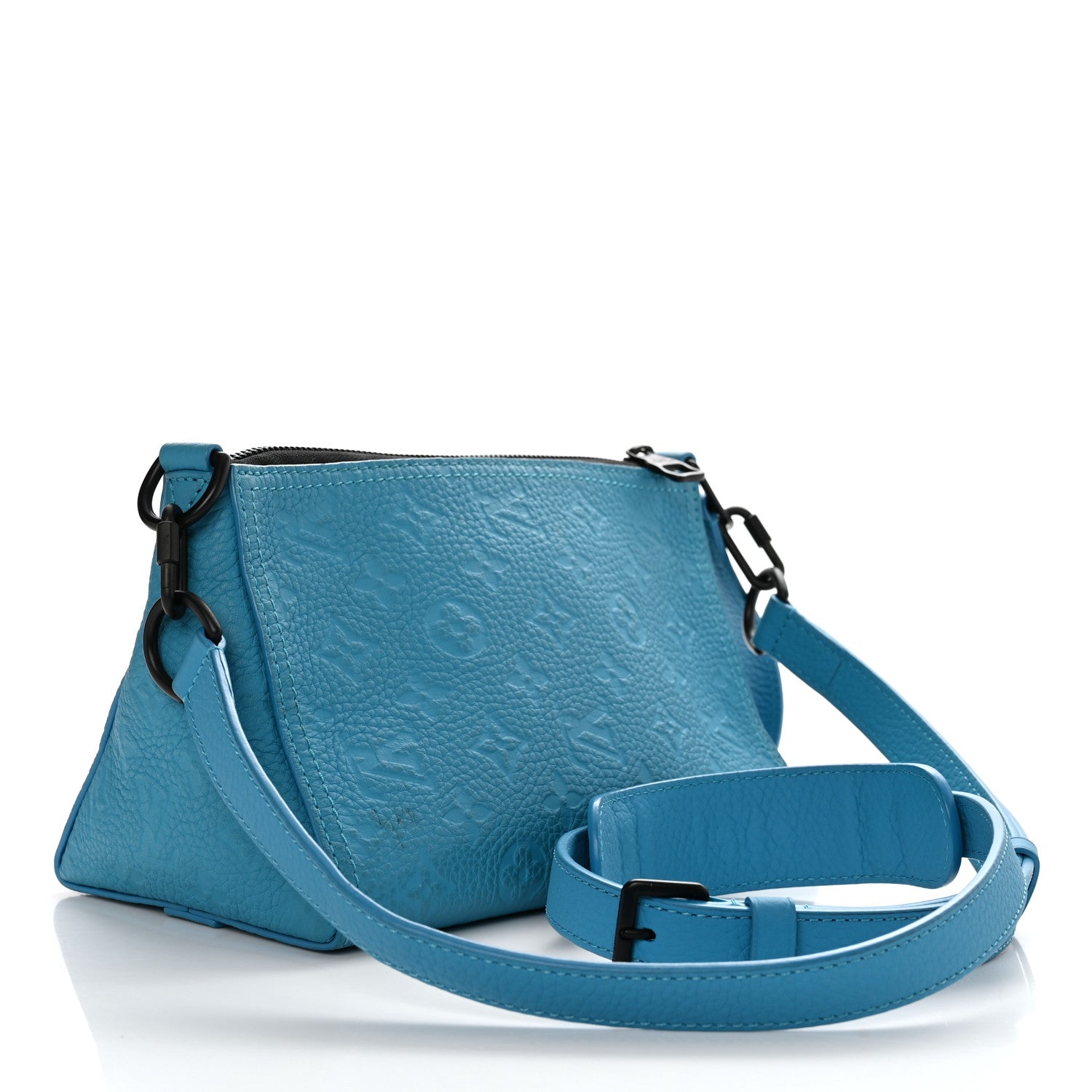 Louis Vuitton Taurillon Monogram Triangle Messenger Turquoise 2 of 11