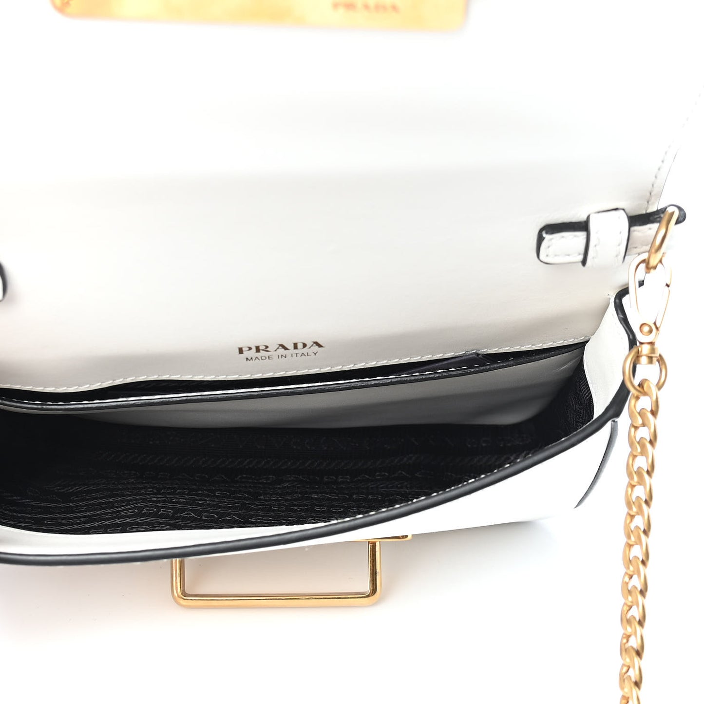Saffiano City Calf Cahier Belt Bag White Black