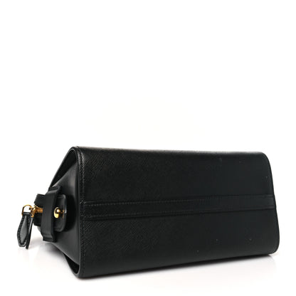 Prada Saffiano Soft Calfskin Double Handle Satchel Black 4 of 10