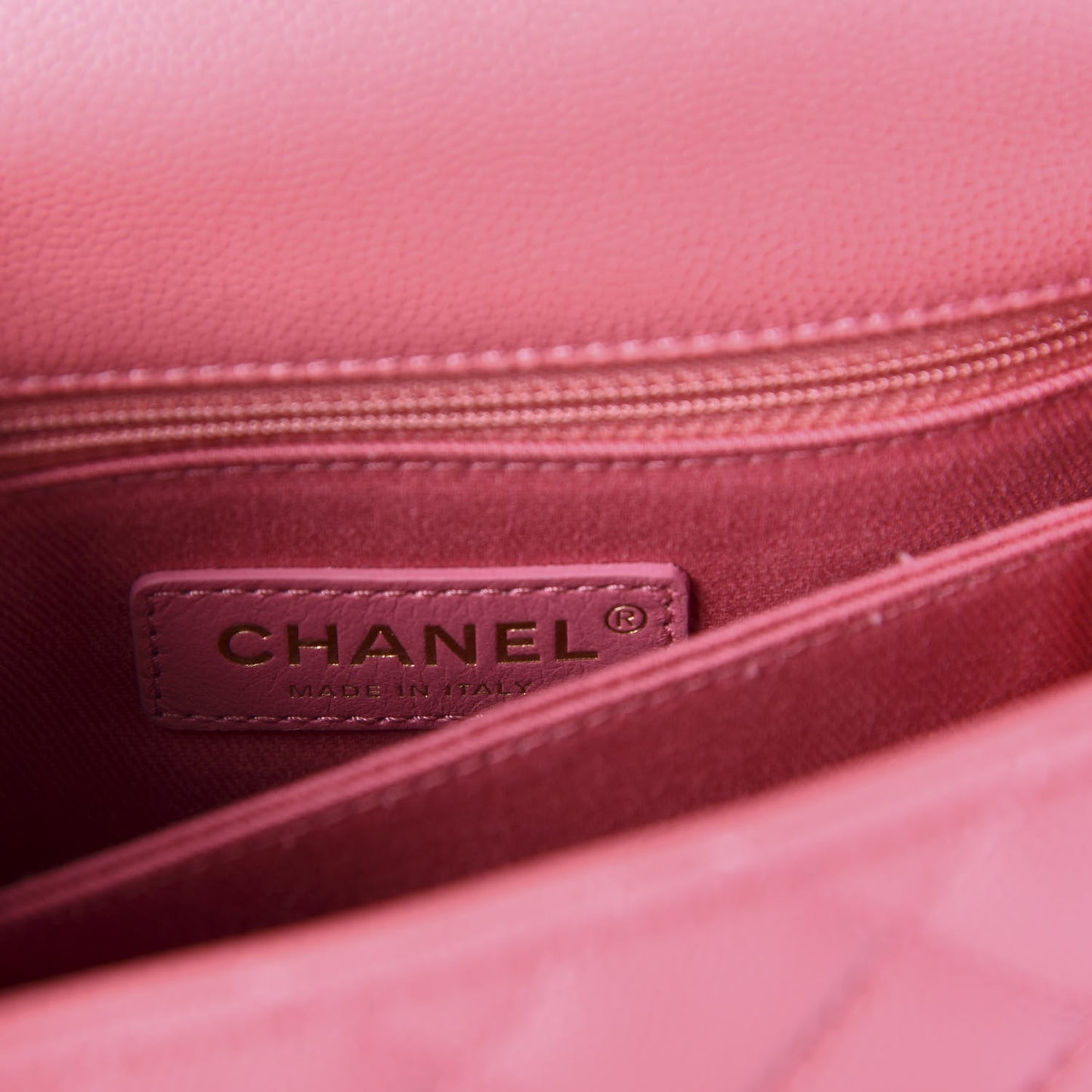 Caviar Lizard Embossed Quilted Mini Coco Handle Flap Pink