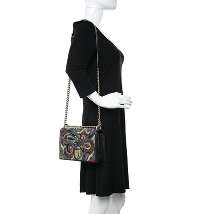 Christian Dior Lambskin Embroidered Medium Diorama Flap Bag Black 2 of 9