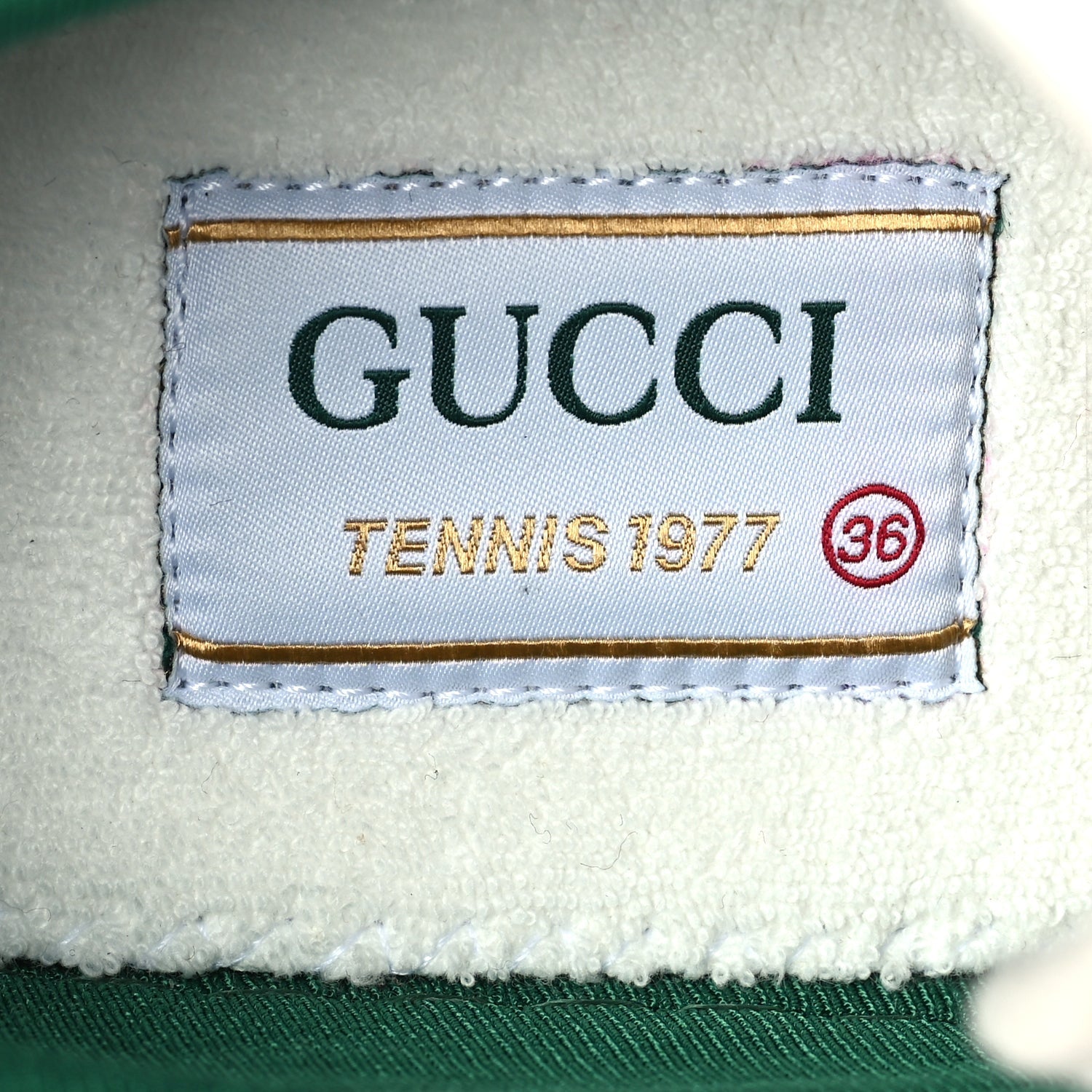 Gucci GG Monogram Web Womens 1977 Tennis Sneakers 36  Beige Ebony Mystic White 7 of 7
